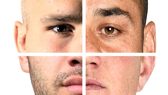 In the spotlight: a composite picture of Jarryd Hayne, Jack de Belin, Dylan Walker and Dylan Napa.