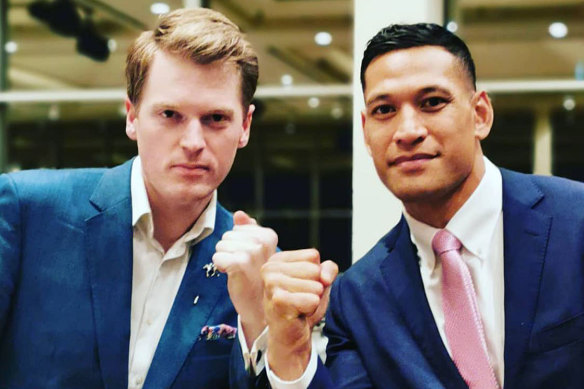 Australian Christian Lobby managing director Martyn Iles with Israel Folau in 2012.