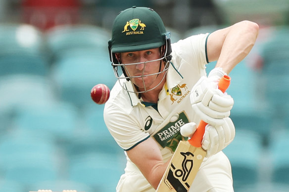 Cameron Bancroft was dismissed for 53 in Canberra.