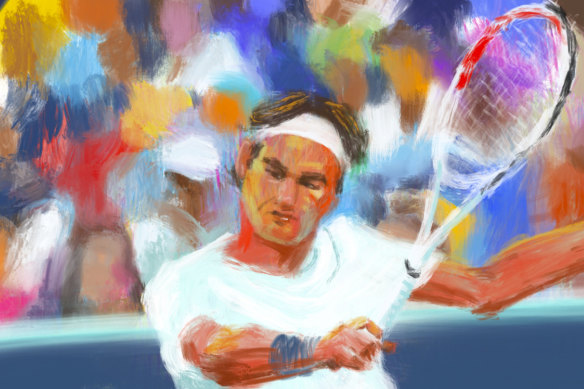 Federer made the racquet appear a natural extension of his body.