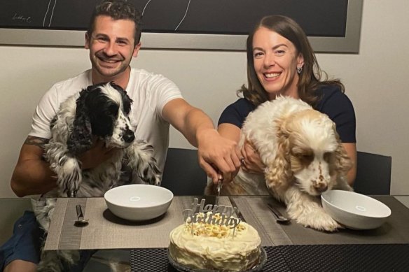 Melissa Caddick and her husband Anthony Koletti celebrate their joint birthdays on April 21, 2020. 