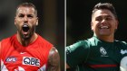 Lance Franklin and Latrell Mitchell are peas in a pod in the AFL and NRL respectively.