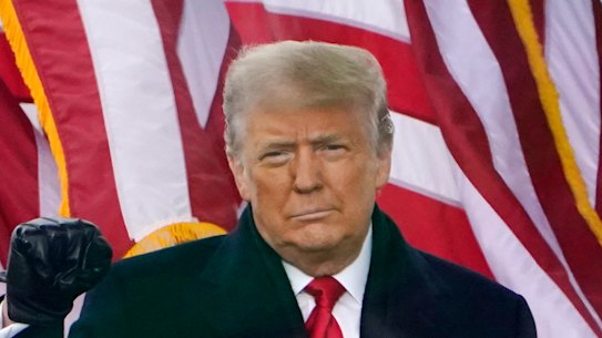 Then president Donald Trump at the Save America March rally that preceded the US Capitol riot on January 6.