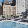 The pool deck at Virgin Hotels New York.