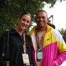 Usman Khawaja and wife Rachel at the Australian Formula 1 Grand Prix on Sunday.