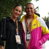Usman Khawaja and wife Rachel at the Australian Formula 1 Grand Prix on Sunday.