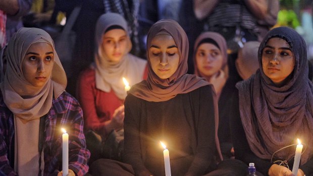 People gathered at the Melbourne vigil, to remember those killed in Christchurch.
