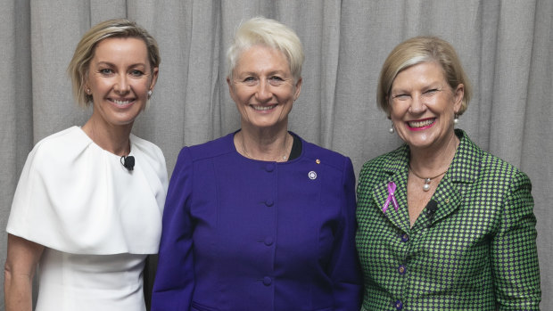 Deborah Knight, Dr Kerryn Phelps, Ann Sherry ahead of the panel discussion.