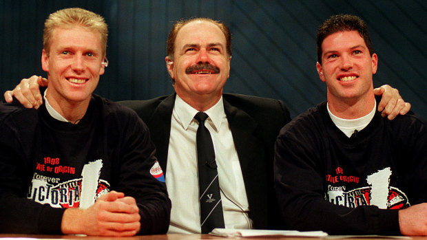 Flashback: Leigh Matthews as Victorian coach with Matthew Knights and Rohan Smith.