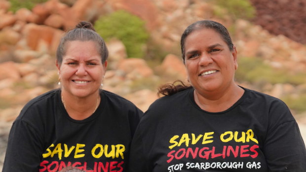 Murujuga traditional custodians Raelene Cooper and Josie Alec want Tanya Plibersek to act to protect their heritage.