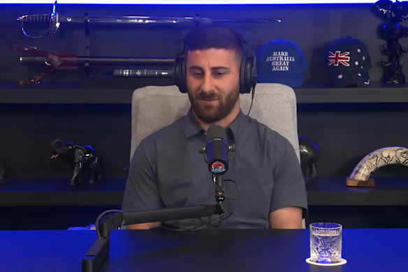 Julian Fayad appearing on Turning Point Australia’s YouTube channel in 2024.