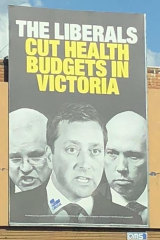 A 2018 Victorian Labor campaign ad featured federal Liberal figures alongside state leader Matthew Guy after research showed they were unpopular in the state.