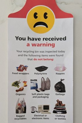 Those who have contaminated recycling get this warning.