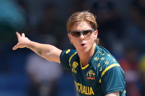 Australia’s Adam Zampa reacts.