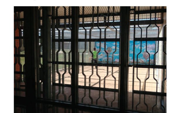 Caged: Banksia Hill Detenion centre’s ISU exercise pen.