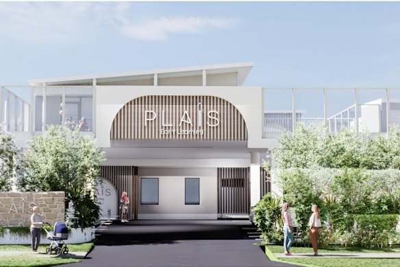 The center will include activity rooms, an outdoor playground, sleeping areas, a laundry and a kitchen on two levels.