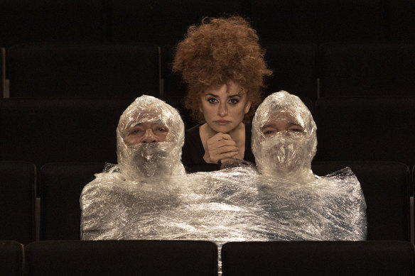 Penelope Cruz with Antonio Banderas and Oscar Martinez in Official Competition.