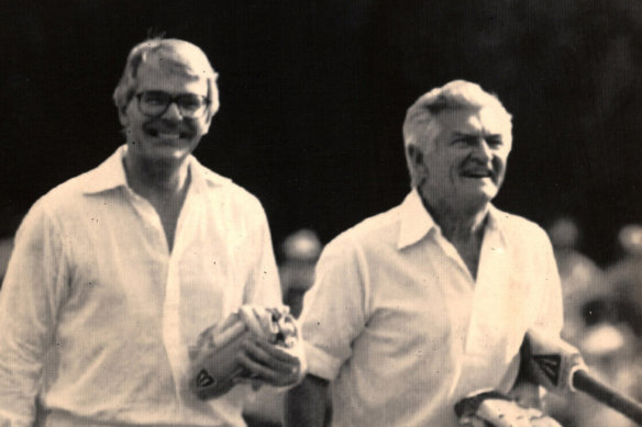 Bob Hawke and UK PM John Major at the Harare sports ground in 1991.