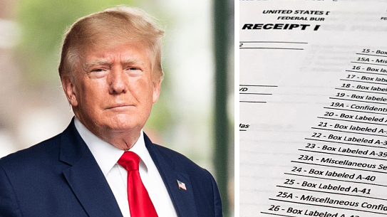 Donald Trump and the receipt for property that was seized at Mar-a-Lago.