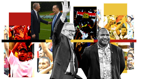 Respective Australian and Papua New Guinean prime ministers Anthony Albanese and James Marape.
