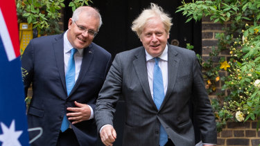 Former prime minister Scott Morrison and British Prime Minister Boris Johnson last year agreed on the principles of a free trade deal between Australia and Britain.  The deal will reduce tariff revenues by more than $100 million.