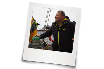 Peter van Duyn steers past Cape Horn aboard the Barque Europa in 2015.