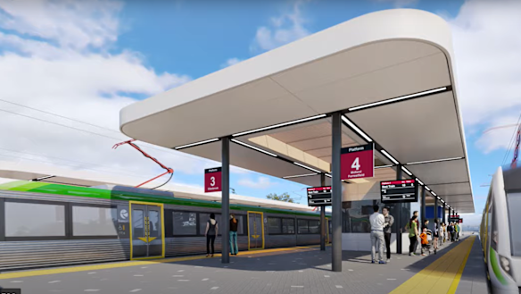 The shelters of the proposed Bayswater train station have been the source of social media jokes for their resemblance to a Bunnings trestle table.