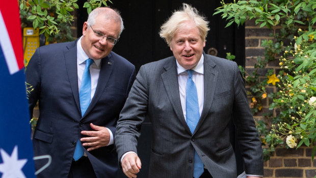 Former prime minister Scott Morrison and British Prime Minister Boris Johnson last year agreed on the principles of a free trade deal between Australia and Britain. The deal will reduce tariff revenues by more than $100 million.