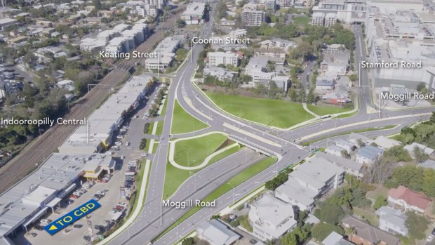 The planned upgraded Indooroopilly roundabout.