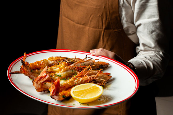 Grilled prawns with fermented chilli butter at Friends of Fire.