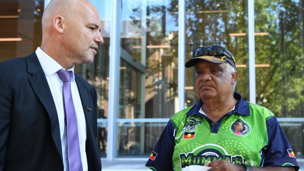 Detective Chief Inspector Jubelin with Thomas Duroux,  father of missing Bowraville child Clinton, outside the NSW Supreme Court.