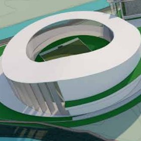 Preliminary concept art for the proposed stadium at Stapylton.