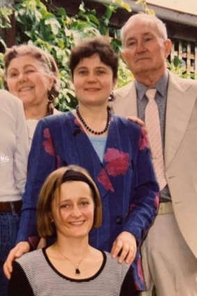 Virginia Wallace (seated) with her grandparents Marusia and Ivan Kamenev, and aunt Alla Ivanovna Litvinenko (centre), when she visited Australia in the 1990s. 