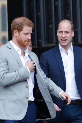 Brotherly tension? Britain's Prince Harry (left) and Prince William earlier this year.