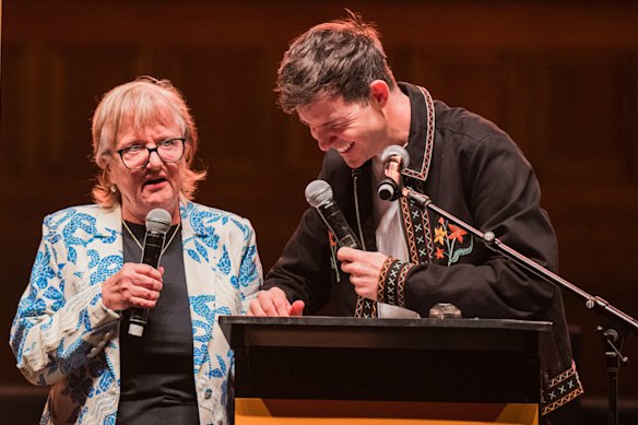 Denise Scott and Nath Valvo trade gags as they launch the 2026 Melbourne International Comedy Festival.