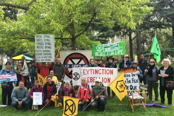 The Gippsland contingent at the Extinction Rebellion protests in Melbourne.