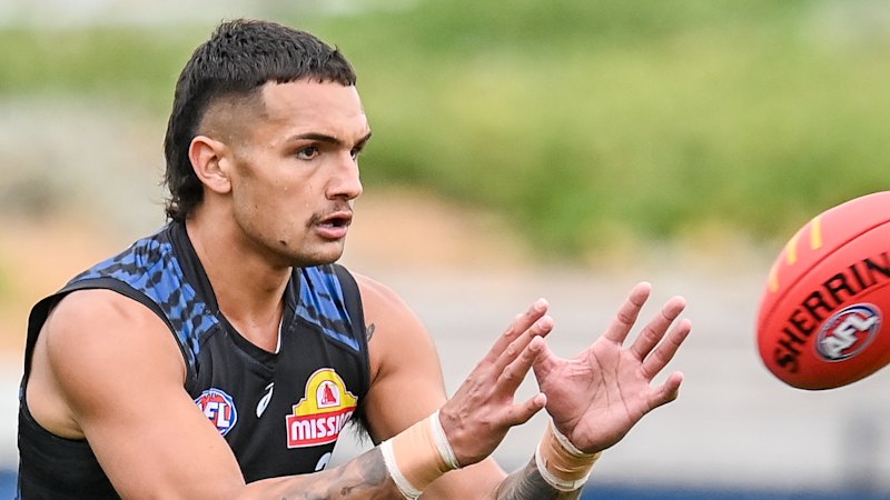 Back on track: Ugle-Hagan addresses teammates after Whitten Oval return