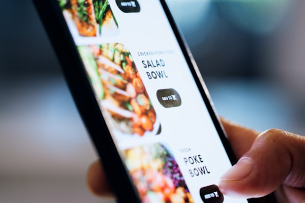 Stock image of a food delivery app