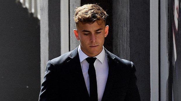 Callan Sinclair arrives at court on Friday.
