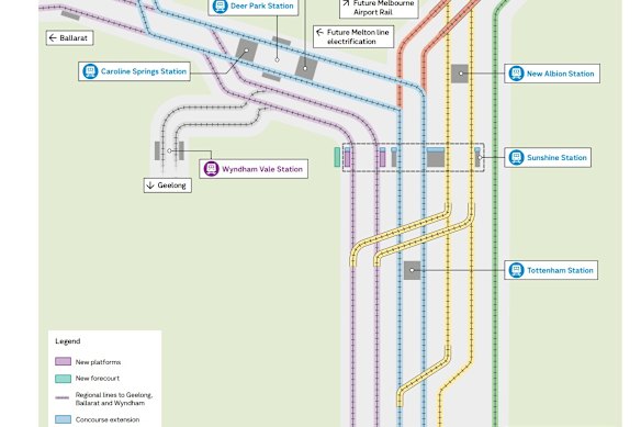 A diagram of the Sunshine station upgrades.
