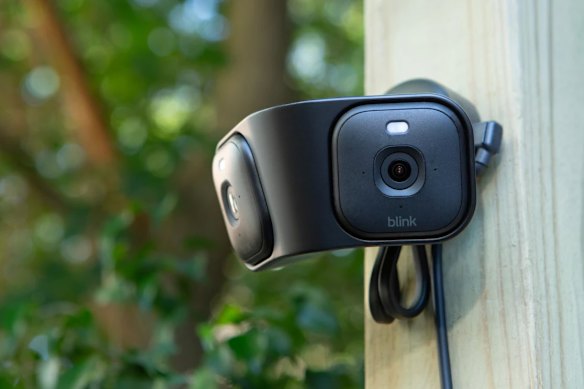 For $110, Amazon will sell you a largely AI-free set-up of two Blink cameras in a mount, for a 180-degree view.