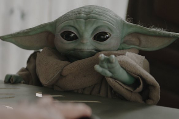 Lunch? Grogu in The Mandalorian and Grogu.