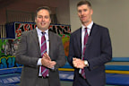 Lee Hames and Frank Cheney (L-R) are behind an entire trampoline park up for auction.