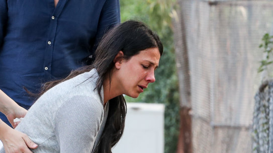 Leila Abdallah at the scene where three of her six children were killed by an alleged drunk-driver.