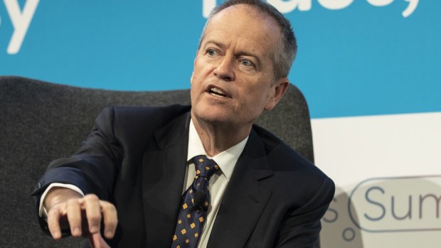 Opposition Leader Bill Shorten speaking at the Financial Review Business Summit 2019.