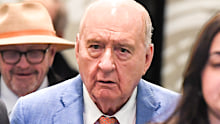 Alan Jones leaves court on Tuesday.