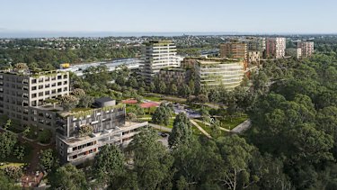 Landcom’s vision for the NSW Transport Oriented Precinct around Kellyville metro station. 