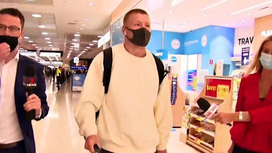 Jordan De Goey arrives back in Australia last month.