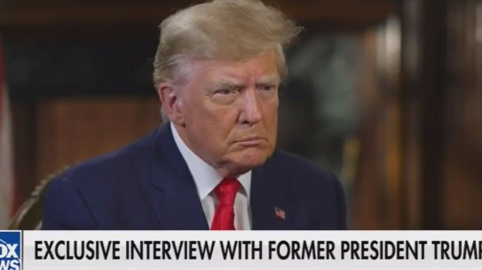 Donald Trump during an interview with Fox News’ Sean Hannity on Tuesday.