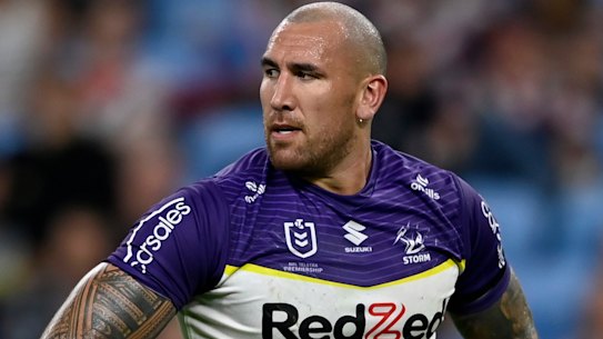 Nelson Asofa-Solomona quickly checked himself when he realised what he was doing against the Roosters.